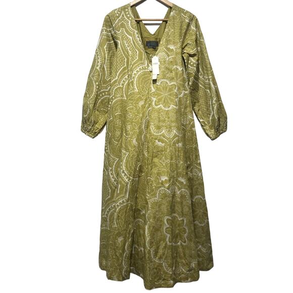 Anthropologie X Long-Sleeve V-Neck Dress Multicolor Size M NWT - Picture 5 of 10